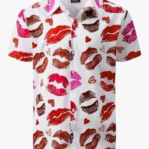 H&M Multicolor Kiss-Print Casual Shirt